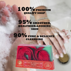 Cherry Glycerin <b>Soap</b> Bar Juicy Fragrance Skin Nourishing Formula Almond Olive Oil Vitamin E Private Label OEM Bulk Supply - Product Image 3