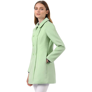 ผ้าขนสัตว์วัสดุร้อนขายโลโก้ที่กำหนดเองพิมพ์น้ำหนักเบาการออกแบบที่ดีที่สุด2022ผู้หญิงยาวเสื้อสีทึบ - Product Image 2