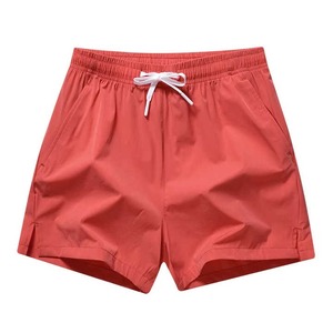 2025 Summer High Waist <b>Men's</b> Casual Swim <b>Shorts</b> New Design Solid Pattern 100% Cotton <b>Knee</b> <b>Length</b> Surf Beach <b>Shorts</b> - Product Image 4