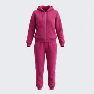 Ensemble de survêtement décontracté à capuche de haute qualité, uni, pour le sport, jogging, personnalisé, antistatique, respirant, séchage rapide, hiver, pour femmes - Product Image 1