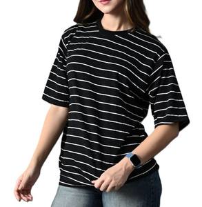 Ropa de calle transpirable, camisetas de estilo clásico para mujer, camisetas holgadas informales de Color blanco y negro, cómodas y ligeras - Product Image 3