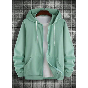 Nueva moda con cremallera Sudadera con capucha de manga larga Ropa informal Top de gran tamaño de alta calidad para hombres Sudadera con capucha mezclada de algodón de invierno - Product Image 1