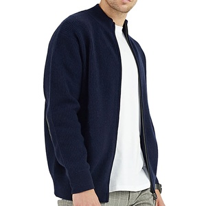 Cárdigan personalizado de lana merina 12GG 100% para hombre, cárdigan con cremallera, suéter, Chaqueta de punto para hombre, fabricante de prendas de punto de China - Product Image 3