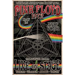 Pink Floyd <b>Poster</b> Modern Design 'The Dark Side of the Moon' Tour Black <b>Frame</b> Paper Material for Wall Usage - Product Image 4