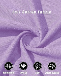 Conception OEM sur mesure 100% coton couleur violet clair solide manches courtes col en V grande taille T-shirt promotionnel pour femmes de BD - Product Image 6