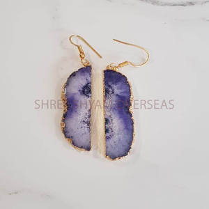 Boucles d'oreilles solaires en quartz plaqué or léger élégant confortable tenue décontractée quotidienne ensembles de bijoux de mode beauté brute métallique - Product Image 4