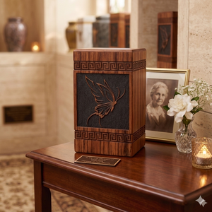 Urna Funeraria de Madera para Adultos, Urna Conmemorativa con Mariposa Tallada, Ataúd de Recuerdo, Tamaño Personalizado, Suministros Funerarios - Product Image 3