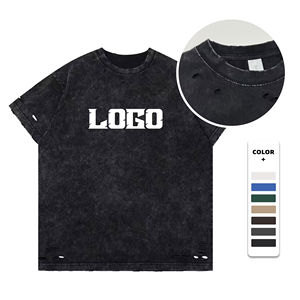 Camiseta de Algodón Grueso de 300GSM para Hombre, Estilo Oversize, Vintage, Lavada y Desgastada, con Gráficos Personalizados, Venta al por Mayor - Product Image 1