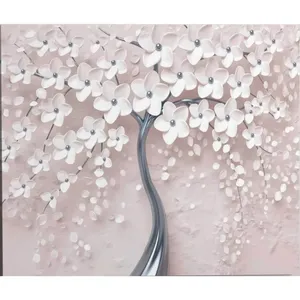 Impression sur toile Fida, arbre fleuri à tronc argenté sur fond rose - Product Image 6