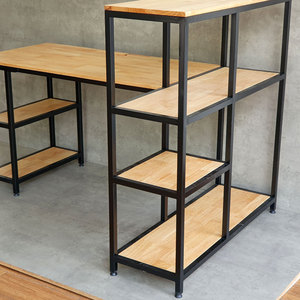 Portable <b>Simple</b> Design Computer <b>Desk</b> with Integrated Shelving Unit Foldable Bookshelf for Office Use Printer Storage-COD68053 - Product Image 5