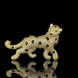 Nuevo Colgante Unisex de Pantera con Moissanita, Plata 925, Chapado en Oro Premium, Diseño de Joyería Animal con Estilo Hip Hop - Product Image 4