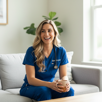 Ensemble de blouses médicales MITEXCO Premium pour femmes, bleu royal, col en V |   Haut et pantalon d'uniforme d'infirmière extensible avec poches, ajustement confortable