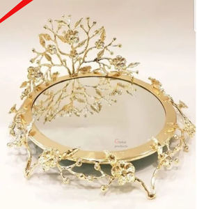 Recién llegado, plato de chocolate de diseño de acero inoxidable con acabado dorado para hotel, restaurante y bar - Product Image 2