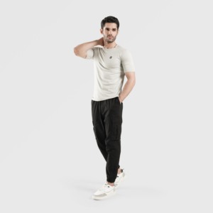 Vêtements de gymnastique gris cendré basiques, t-shirt basique - Product Image 4
