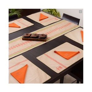 Alfombrillas de lino para mesa de comedor, accesorio ecológico resistente al calor, certificado GOTS, 100% de algodón orgánico, para mesa de cocina, boda - Product Image 1