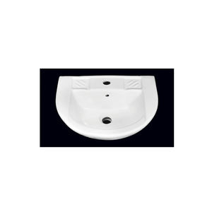 Lavabo de mano de cerámica blanca de alta calidad Forma ovalada de montaje facial de un solo orificio Popular EN LA India - Product Image 1