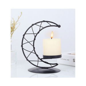 เชิงเทียนโลหะสีขาวดวงจันทร์แท่นจัดไฟเชิงเทียนสำหรับบ้านโรงแรมและภัตตาคาร - Product Image 4