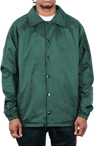 Veste coupe-vent classique pour homme noir en nylon résistant à l'eau avec coupe décontractée et boutons-pression Manteau vierge grande taille - Product Image 4