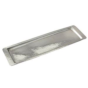 Bandeja de servicio de acero inoxidable de lujo de diseño moderno y elegante artesanía de metal de calidad de construcción sólida para uso doméstico profesional - Product Image 1