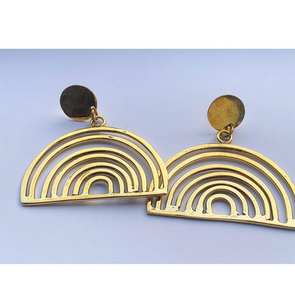 Boucle d'oreille en laiton faite à la main avec finition mate tendance - vente en gros - ARTWORK MAESTRO - Product Image 3