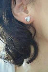 Boucles d'oreilles romantiques en moissanite taille cœur pour femme, en argent 925, bijoux élégants pour demande en mariage, cadeau de fiançailles - Product Image 2