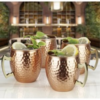 Ensemble de tasses et de mugs en cuivre pur de qualité supérieure, idéal pour servir du jus, du café, du lait, de l'eau, procure une impression de luxe aux invités