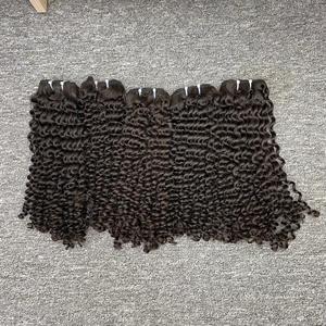 Haute Qualité 100% Remy Cheveux Humains En Gros Vietnamien Vierge Profonde Bouclés Wefted Extensions - Product Image 6