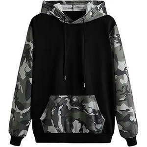 เสื้อฮู้ดดี้ผู้ชายผ้าฟลีซเนื้อนุ่มคุณภาพสูง ผ้าฝ้าย 100% เสื้อฮู้ดดี้สำหรับล่าสัตว์ สีตัดกันแบบกำหนดเอง ชุดลำลอง เป็นมิตรกับสิ่งแวดล้อม สำหรับฤดูหนาว - Product Image 1