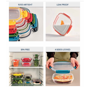 Contenants de cuisine polyvalents en plastique de style européen avec joint en silicone pour le stockage des aliments frais - Product Image 2