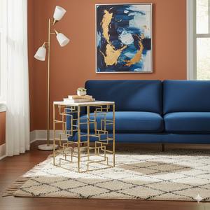 Ensemble de tables basses rondes modernes avec structure en acier inoxydable et design écologique pour salon - Product Image 3