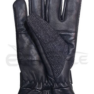 ถุงมือหนังแกะสีดำคุณภาพระดับพรีเมี่ยมสำหรับฤดูหนาวถุงมือหนังแท้บุขนสัตว์สบายๆทุกวันกลางแจ้ง - Product Image 4