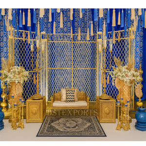 Escenario de recepción de boda indio brillante decoración de escenario de boda asiática moderna escenario de fibra de gran boda Reino Unido - Product Image 4