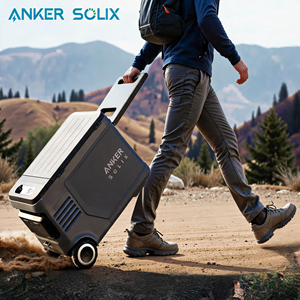 EU & UK Dual Approved Wheels Handle Anker SOLIX 23L Solar Cooler Easy Move European RV <b>Camper</b> Food Storage <b>Fridge</b> - Product Image 2