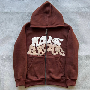 Vente chaude Hommes Personnalisé 3D Puff Imprimé Hoodies Goutte Épaule Surdimensionné Boxy Pull Streetwear avec Techniques Brodées - Product Image 3