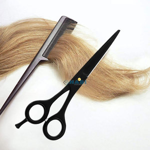 Ciseaux de coupe de cheveux en acier inoxydable de salon professionnel ciseaux de coiffure noirs - Product Image 2