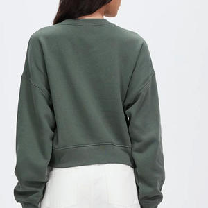 Pas cher prix goutte épaule coton éponge tissu femmes sweat haute qualité Logo personnalisé 2025 femmes vêtements surdimensionnés sweats - Product Image 3