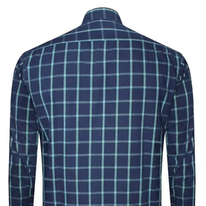 Camisa de seguridad casual para hombre y mujer, estilo motero, azul marino, ropa urbana, armadura para motocicleta, corte ajustado, de algodón a cuadros, manga larga, personalizada - Product Image 6