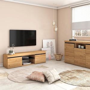 Meuble de salon moderne en chêne, meuble bas pour téléviseur, console multimédia en bois, <span class=keywords><strong>support</strong></span> de télévision, armoire - Product Image 5