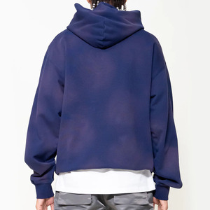 Nueva moda de algodón mezclado Boxy Fit Sun Fade Pullover sudaderas con capucha Kangaroo Pocket Street Fashion Sun Faded Hooded - Product Image 3