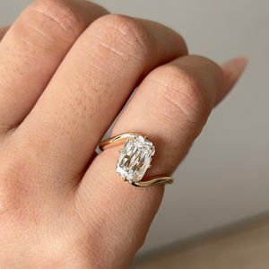 แหวนเพชร2กะรัตสำหรับผู้หญิงขนาด14กะรัตสีขาว/เหลือง/โรสโกลด์ได้รับการรับรอง VVS2เจียระไนแบบยอดเยี่ยมขายส่ง - Product Image 4