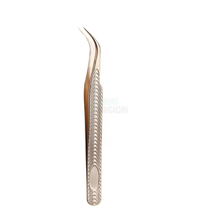 Pince à cils en acier inoxydable pour extensions de cils, outil de pose de faux cils et de création de bouquets - Product Image 2