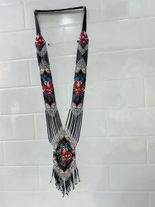 Collar de cuentas hecho a mano con diseño floral rojo, joyería étnica tribal, accesorio de moda artesanal para mujer, artículo de regalo tradicional - Product Image 4