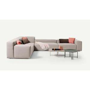 Canapé modulaire contemporain Delano à une place, en cuir véritable lavable, nouveau cuir véritable et éponge pour la maison, l'appartement, le salon - Product Image 6