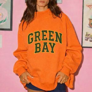 <b>Women</b> Streetwear Oversized Stand Collar Autumn Winter <b>Sweatshirt</b> Soft Fleece Loose Fit Casual <b>Long</b> Sleeve Pullover Fashion Top - Product Image 2