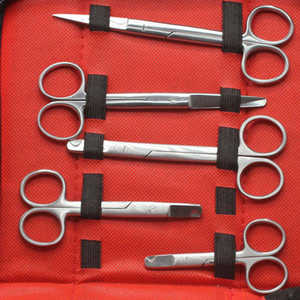 Ensemble d'instruments chirurgicaux manuels en acier inoxydable de base, kit de chirurgie mineure avec ciseaux, pinces, porte-aiguilles par SurgiRight - Product Image 5