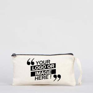 Practical Personalized 8x4 Cotton <b>Makeup</b> Pouch Lady Fashionable Foldable Fabric Pencil <b>Case</b> with Zipper for Travel - Product Image 1
