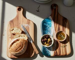Tabla de Cortar de Resina y Madera Hecha a Mano, Tabla de Cocina Premium, Tabla de Preparación de Alimentos Resistente para el Hogar y Cafeterías - Product Image 3