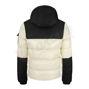 Blousons Bomber en Cuir de Vachette Matelassés Blancs et Noirs à Capuche pour Hommes – Nouvelle Collection Hiver Tendance - Product Image 2