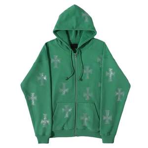 Sweats à capuche d'hiver confortables de haute qualité pour hommes avec logo personnalisé et propre logo avec strass Col à capuche - Product Image 4