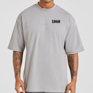 Camiseta de peso pesado de alta calidad personalizada, camisetas en blanco de gran tamaño, Camiseta de algodón gráfica serigrafiada personalizada para hombre - Product Image 4